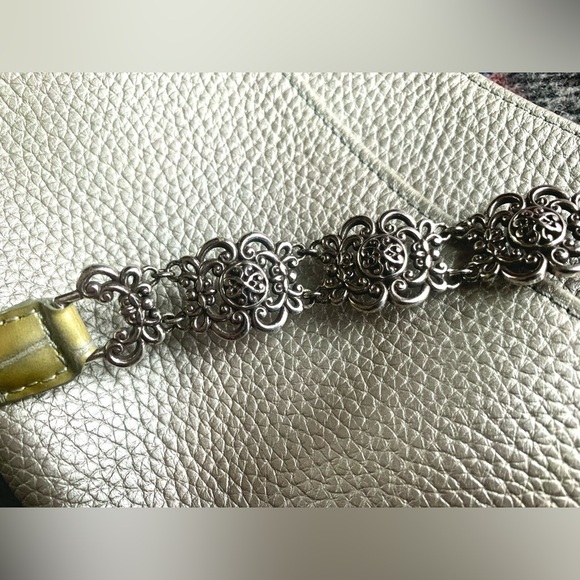 Brighton Leather Rosalie 3D Rose Flower Shoulder Handbag, Embellish Silver Strap - Picture 16 of 16